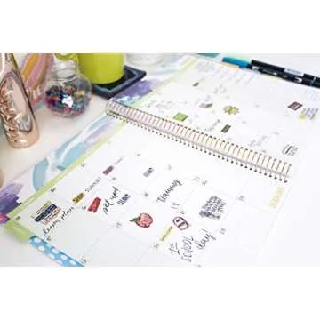 bloom daily planners Undated Academic Year Teacher Planner & Calendar - Lesson Plan Organizer Book (9" x 11") - Learn with Joy