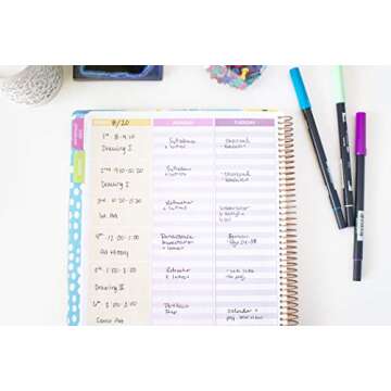 bloom daily planners Undated Academic Year Teacher Planner & Calendar - Lesson Plan Organizer Book (9" x 11") - Learn with Joy