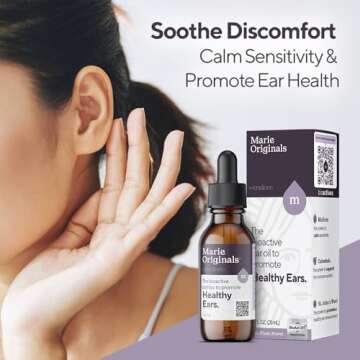 Marie Originals Natural Ear Oil Drops | Mullein Garlic Oil Ear Drops for Infections Prevention, Herb...