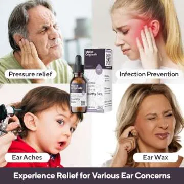 Marie Originals Natural Ear Oil Drops | Mullein Garlic Oil Ear Drops for Infections Prevention, Herbal Ear Ache Drops for Adults, Kids & Pets, Soothes Ear Pain & Wax Removal, Earache Remedies (1 Pack)
