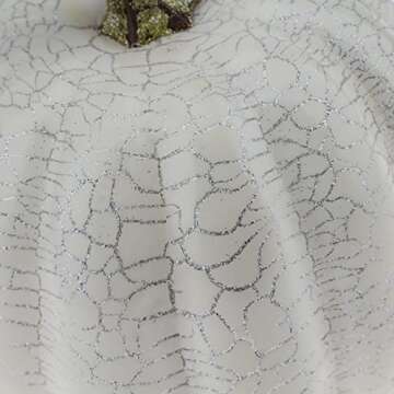 Gresorth 5.5 inch Large White Halloween Pumpkin Decoration Fake Sliver Cracked Pumpkins Artificial Autumn Fall Home Kitchen Party Table Centerpiece