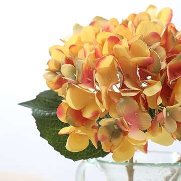 Kisflower Silk Hydrangeas - 6pcs Faux Flowers for Decor