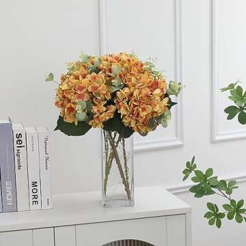 Kisflower Silk Hydrangeas - 6pcs Faux Flowers for Decor