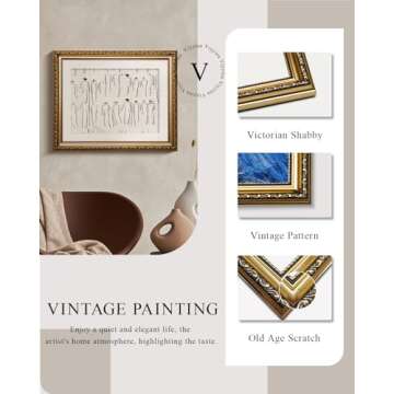 Stunning VIYYIEA Gold Framed Abstract Wall Art - 13x16