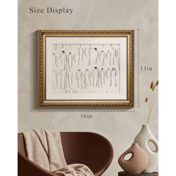 Stunning VIYYIEA Gold Framed Abstract Wall Art - 13x16