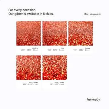Hemway Eco-Friendly Biodegradable Glitter 100g Red Holographic