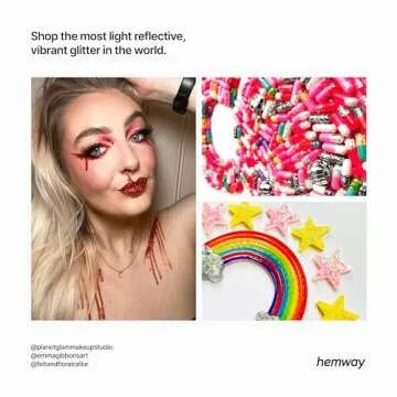 Hemway Eco-Friendly Biodegradable Glitter 100g Red Holographic