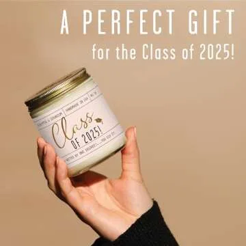 Graduation Gifts for Her "Class of 2025" Soy Candle, w/Eucalypus & Geranium I College Graduation Gif...