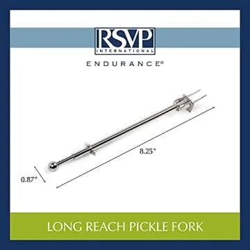 RSVP Endurance 8.5 Inch Pickle Fork for Easy Garnish Access