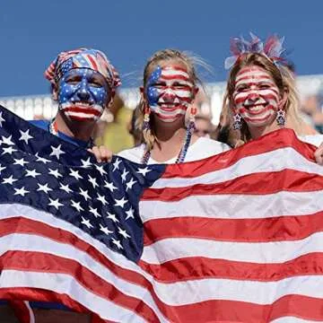 PHALIN 4 Pairs 4th of July Earrings American Flag Earrings Patriotic Earrings for Women Handmade Bea...