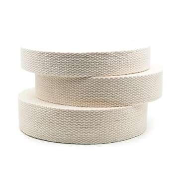 CRAFTMEMORE Natural Cotton Webbing Ribbon for Arts & Crafts, Fabric Purse Strap, Belting, Tote Bags ...
