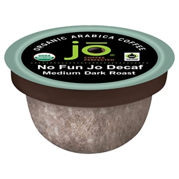 No Fun Jo Decaf: 72 Organic Compostable Pods for Keurig K-Cup Compatible Brewers, Swiss Water Proces...