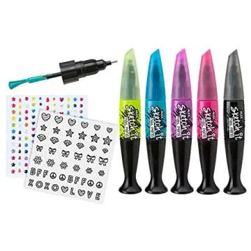 ALEX Toys Sketch It Nail Pens Salon Girls Fashion Activity, Sketch and Paint, Create Long Lasting Looks with Beautiful Nail Polish, For Ages 8 and up