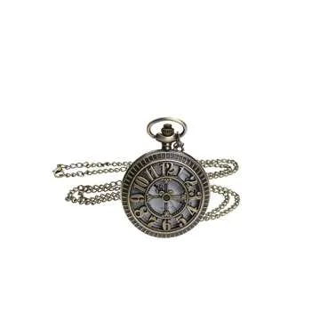 I-MART Antique Bronze Pocket Watch with Necklace Chain