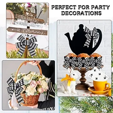 3 Rolls 30 Yards Black White Harlequin Decorative Ribbon