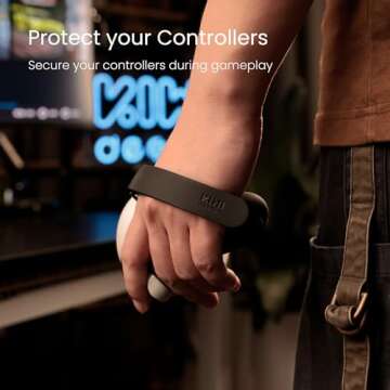 KIWI design Upgraded Controller Grips Cover Compatible with Meta Quest 2 Accessories, with Battery O...