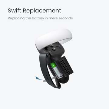 KIWI design Upgraded Controller Grips Cover Compatible with Meta Quest 2 Accessories, with Battery Opening Protector with Knuckle Straps (Black)