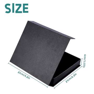 HingoFuni Decorative Photo Storage Box with Lid, 8x10 inch Black Photo Organizer Perfect to Store Yo...