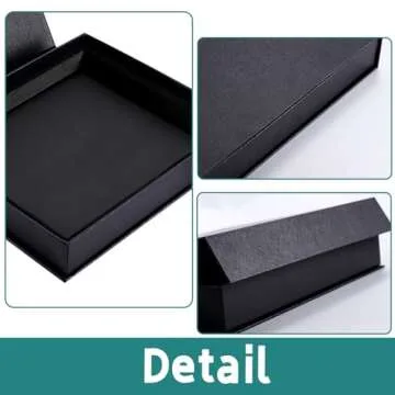 HingoFuni Decorative Photo Storage Box with Lid, 8x10 inch Black Photo Organizer Perfect to Store Your Pictures, Documents, Scrapbooking Supplies, Keepsakes and Other Memories in Style