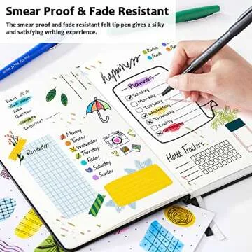 Lelix 30 Colors Felt Tip Pens for Journaling and Art