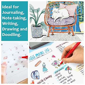 Lelix 30 Colors Felt Tip Pens, Medium Point Assorted Markers Pens For Journaling, Writing, Note Taking, Planner Coloring, Perfect for Art Office and School Supplies