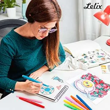 Lelix 30 Colors Felt Tip Pens for Journaling and Art
