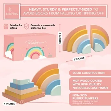 Rainbow Boho Bookends for Kids – Fun and Functional Decor