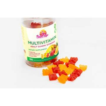 Flamingo Supplements Multivitamin Gummies | Vegan Friendly, Kosher Halal NO Gluten or Gelatin, no GMO| for Men, Women & Kids| 3 Natural Flavors | Vitamins C, B3, B12, Biotin, Zinc & More| 100 Gummies