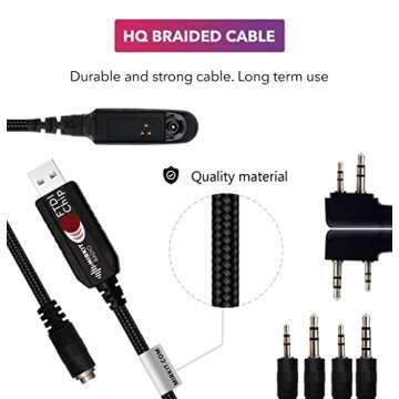MIRKIT USB Programming Cable for Baofeng & More - 7-in-1