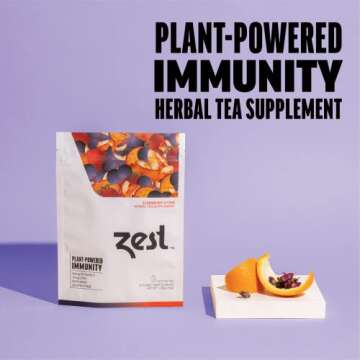 Zest Immunity Herbal Tea - Natural Plant-Powered Immune Support Supplement Booster - Elderberry Citr...