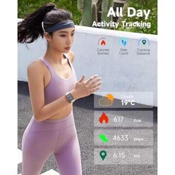Amzhero Fitness Smart Watch: 24/7 Health Monitoring & Alexa