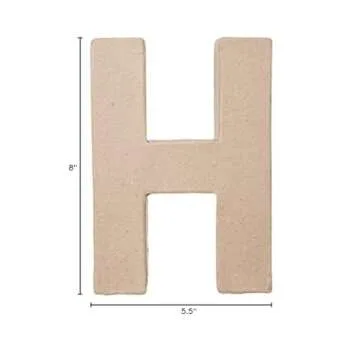 Darice 2862-H Paper Mache Letter - H - Ideal for Creative Decor