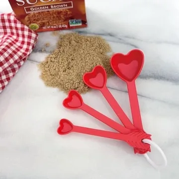 Heart-Shaped Melamine Measuring Spoons Set for Easy Cooking