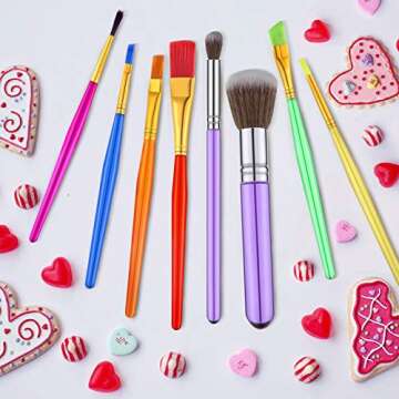 Patelai 8 Pieces Cake Candy Decorating Brushes Food Fondant Tools Food Painting Brushes for Cake, Ch...