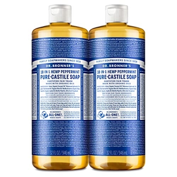 Dr. Bronner's Organic Peppermint Liquid Soap 32oz 2-Pack