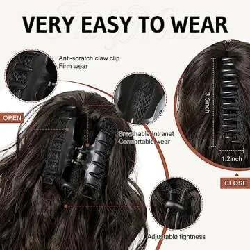 FLUFYMOOZ Claw Clip 18 Inch Ponytail Extension