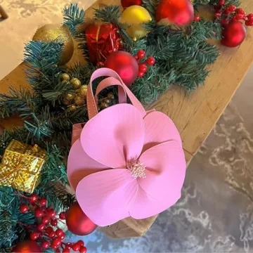 Mini Flower Evening Purse Bridal Clutch for Wedding PU Leather Evening Handbag with Chain Wedding Party Prom Crossbody Purses