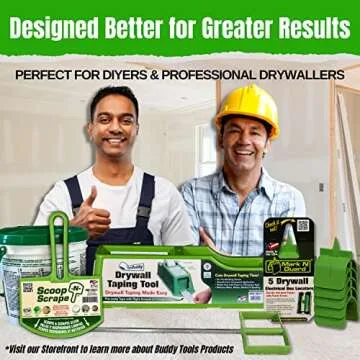 Buddy Tools Drywall Finishing Tools Kit, Set of Four - Includes Tape Dispenser, Outlet Marker, Mud M...