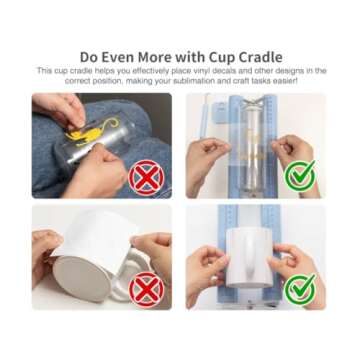 Craft Express Tumbler Cradle Holder for Crafting Blue with Foam Measuements and Adjustable Widths for Any Cups, Mugs, tumblers, Bottles, Vinyl Crafting