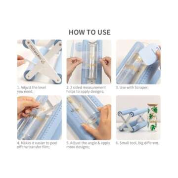 Craft Express Tumbler Cradle Holder for Crafting Blue with Foam Measuements and Adjustable Widths for Any Cups, Mugs, tumblers, Bottles, Vinyl Crafting