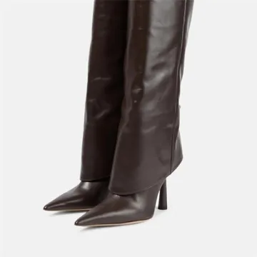 Goolita Fold Over Stiletto Boots - Stylish & Comfortable