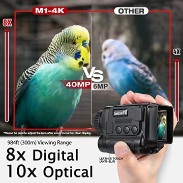 Night Vision Monocular 4K with 8X Zoom & Rechargeable Battery