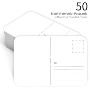 Funto Watercolor Postcards - 50 Premium Blank Cards