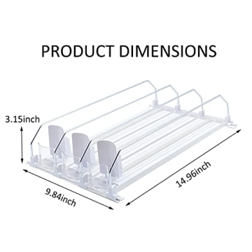 Drink Organizer for Fridge - Automatic Pusher Glide Holds 15 Cans