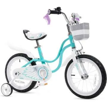 Girls Princess Bike with Basket & Training Wheels - 14, 16, 18 Inch