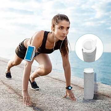 SPECIAL MADE Collapsible Water Bottles Cups Leakproof Valve Reusable BPA Free Silicone Foldable Travel Water Bottle Cup for Gym Camping Hiking Travel Sports Lightweight Durable (Type2 4 color mix)