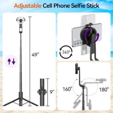 URTRY Magnetic Selfie Stick Tripod - Ideal for Phones