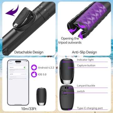 URTRY Magnetic Selfie Stick Tripod - Ideal for Phones