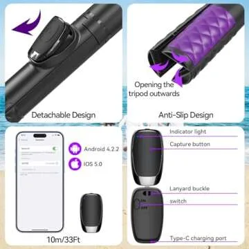 URTRY Magnetic Selfie Stick Tripod - Ideal for Phones