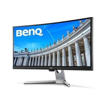 BenQ EX3501R Ultrawide Wide 35 Inch QHD 100 Hz Curved Computer Monitor with AMD FreeSync, Brightness Intelligence Plus, USB-C, HDMI and DP for Optimum Gaming Experience